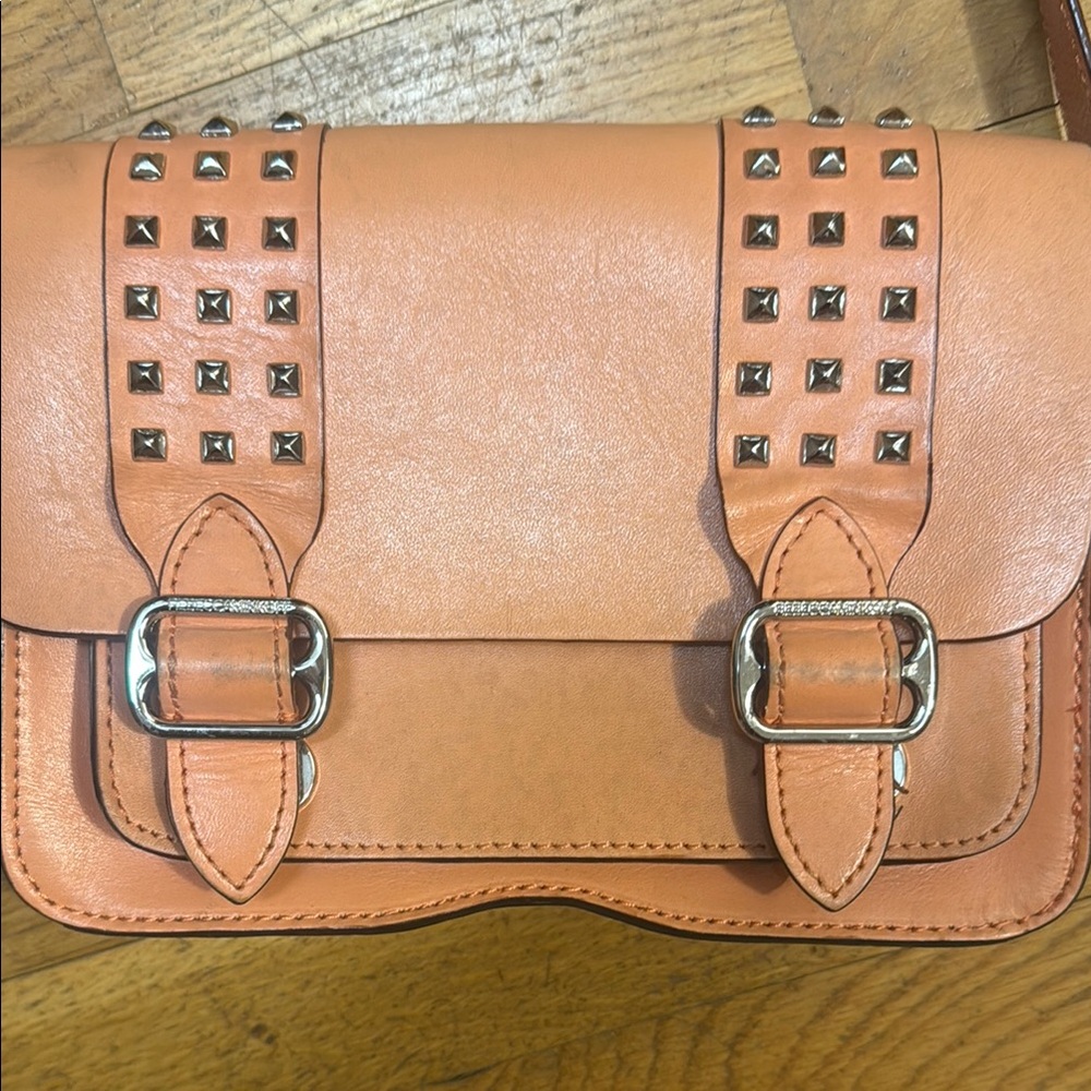 Rebecca Minkoff Studded Orange Satchel